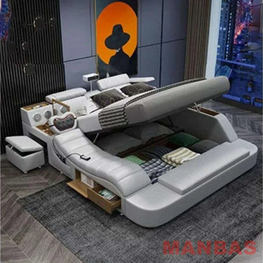 mingdibao-tech-smart-bed---genuine-leather-upholstery-multifunctional-bed-frame-massage-speaker-projector-and-air-purifierkimlud-womens-fashion-34604089