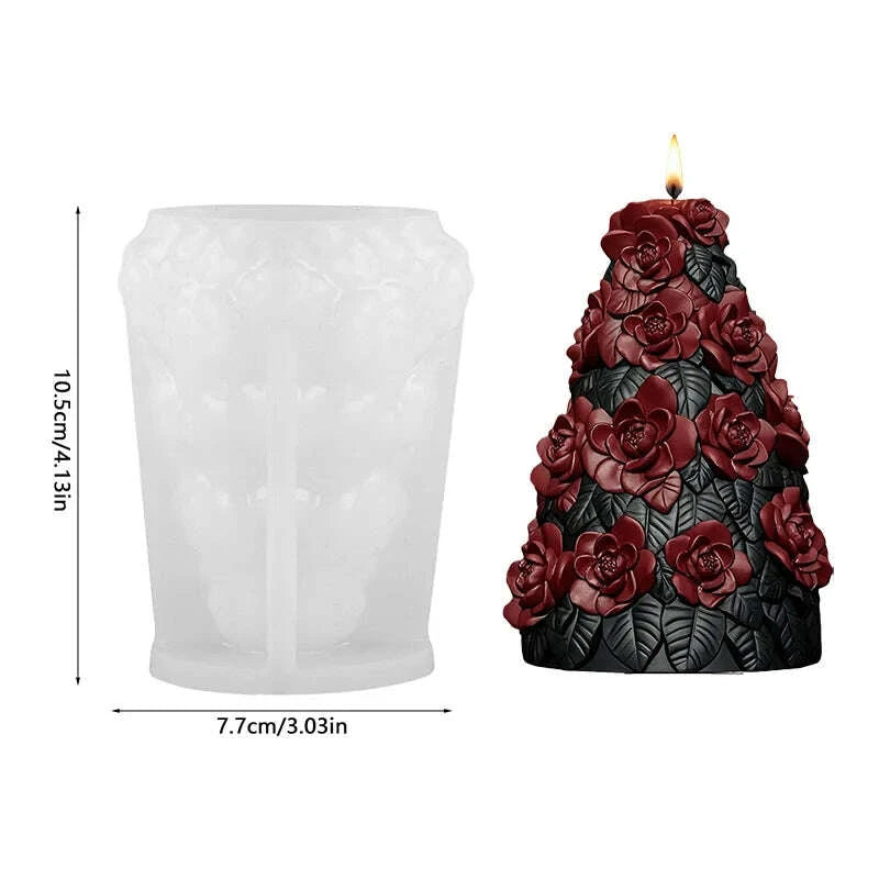 KIMLUD, 3D Christmas Tree Candle Silicone Mold DIY Christmas Party Decoration Aromatherapy Plaster Making Moulds Home Ornament Gifts, KIMLUD Womens Clothes