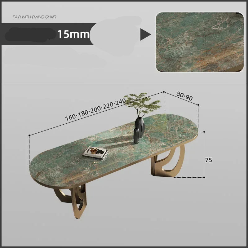 luxury Kitcjen Dining Table Set 6 People Desk legs metal Marble Dining Table Coffee Multifunctional mesa comedor home furniture