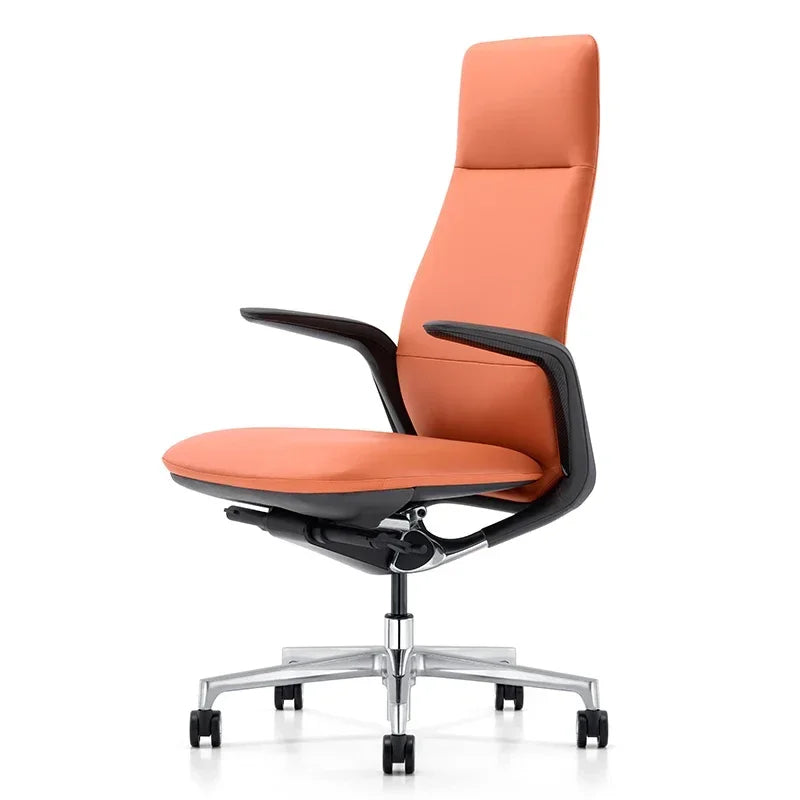 Genuine Leather Ergonomic Executive Office Chair — Black | KIMLUD