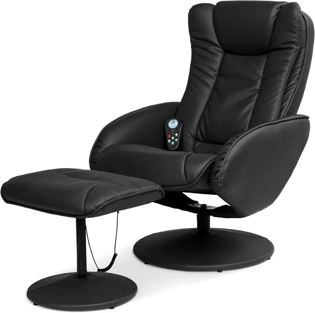 KIMLUD, Best Choice Products Faux Leather Electric Massage Recliner w,5 Heat & Massage Modes, Side Pockets - Black, KIMLUD Womens Clothes