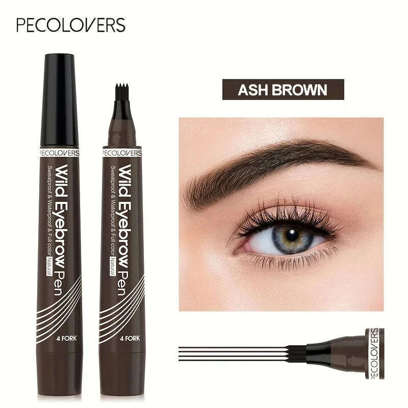 KIMLUD, 6 Colors 1pc Eyebrow Pen Waterproof 4 Split Tip Eyebrows Pen Eyebrow Tattoo Pen Waterproof Liquid Black Eyebrow Makeup Pencil, KIMLUD Womens Clothes
