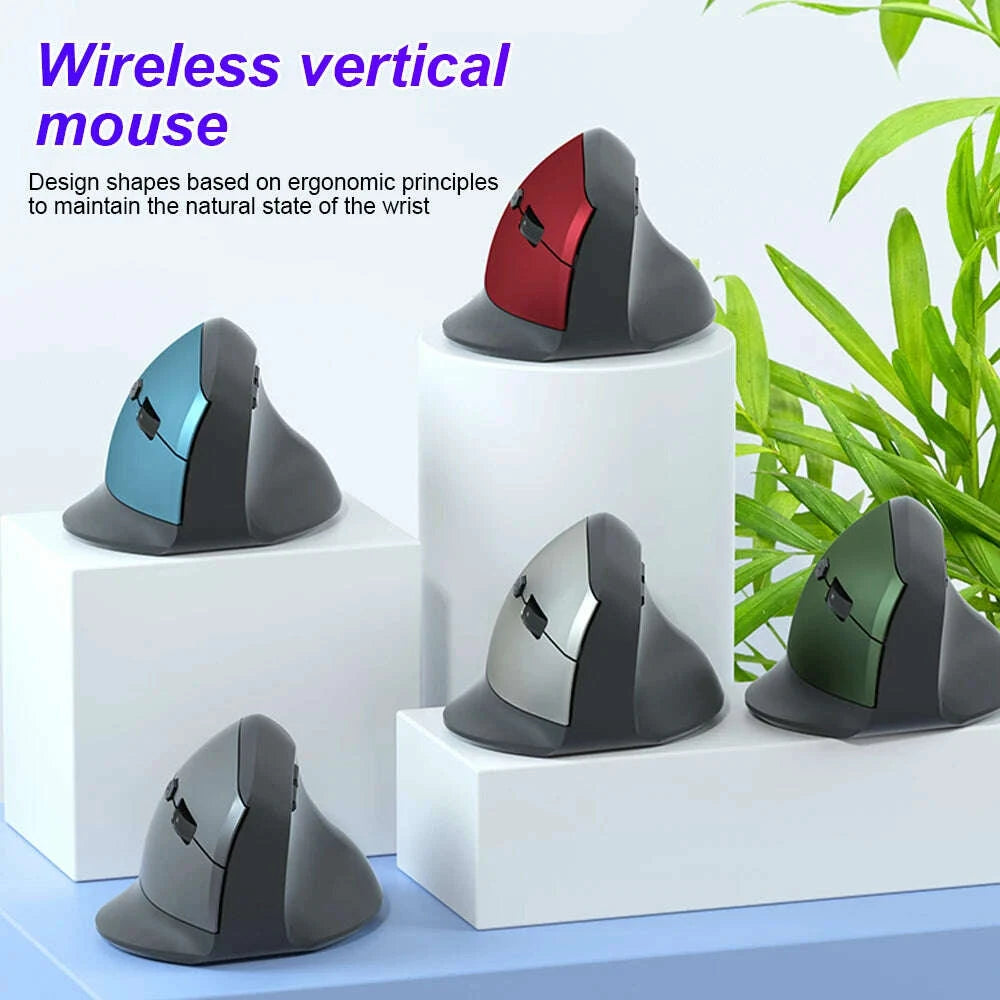 KIMLUD, Vertical Mouse Ergonomic 2.4G Bluetooth 5.2 Mice Wireless Optical Mice Adjustable 1600DPI 6 Buttons for Laptop Computer Desktop, KIMLUD Womens Clothes