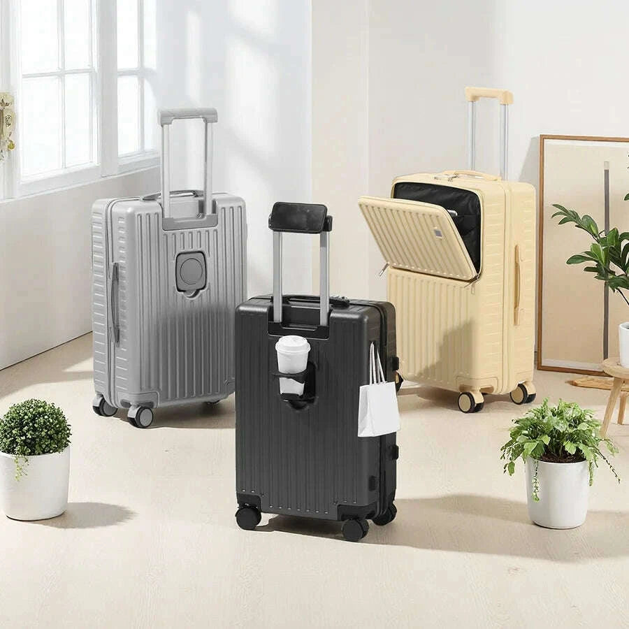 independent-front-open-luggage-multi-functional-suitcase-abspc-cup-holder-and-hidden-phone-stand-smooth-universal-wheel-20-24kimlud-womens-fashion-34614593