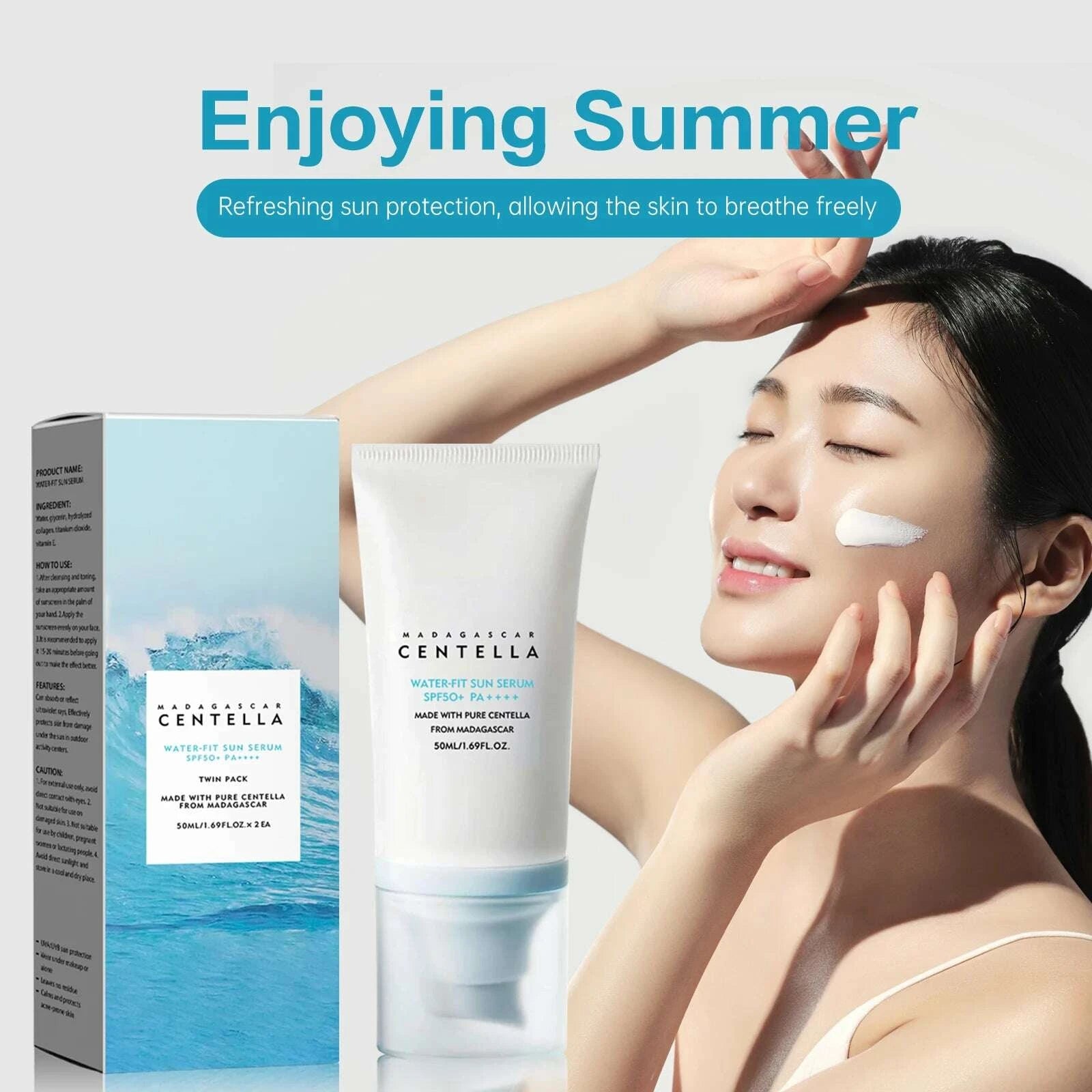 21pcs-spf50-sunscreen-cream-centella-strong-uv-protection-water-based-sunscreen-sun-body-sunblock-moisturizing-skin-carekimludkimlud-35564557