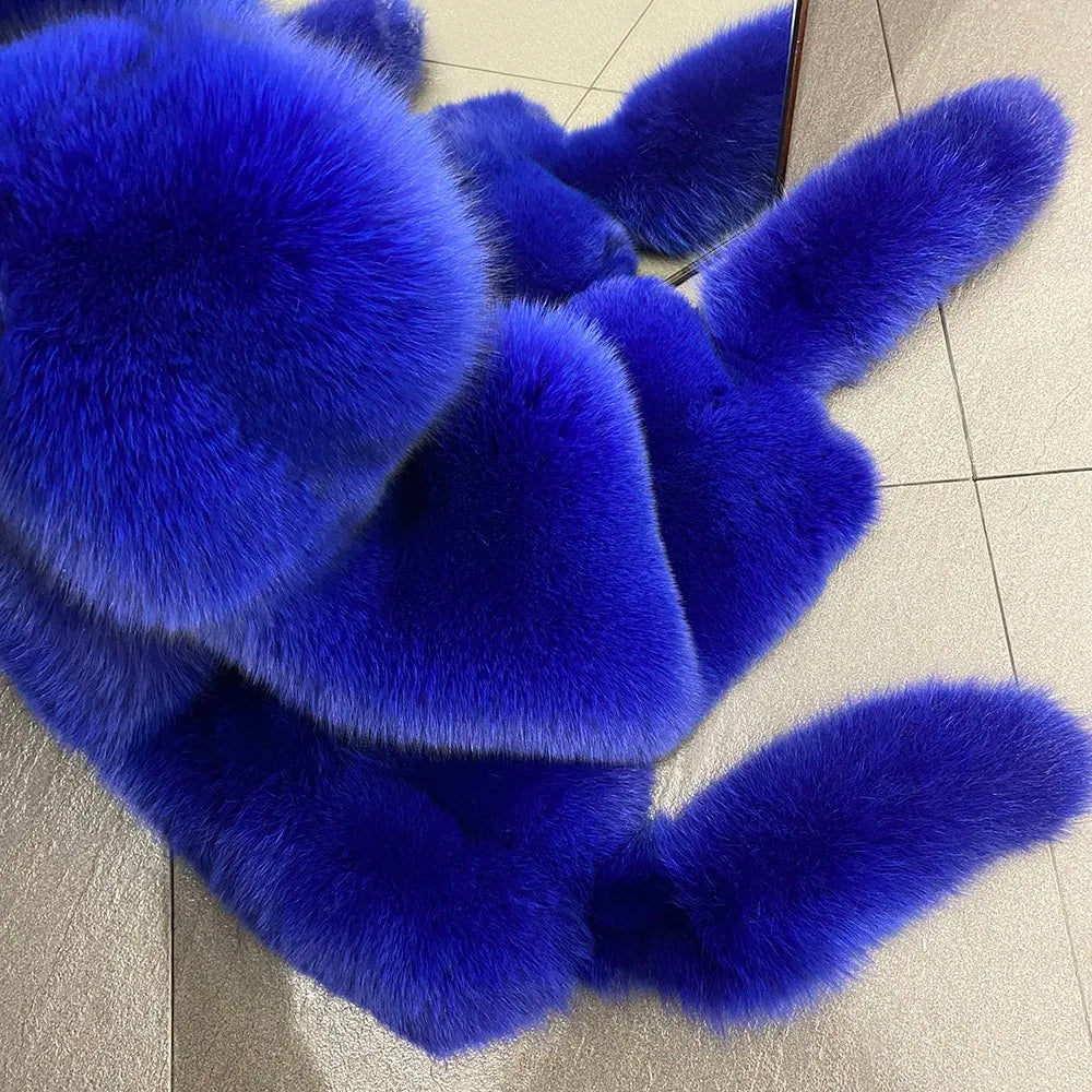 KIMLUD, YOLOAgain 2025 Winter Warm Luxury Real Fox Fur Scarf Women Natural Fox Fur Scarf Shawl Female, KIMLUD Womens Clothes