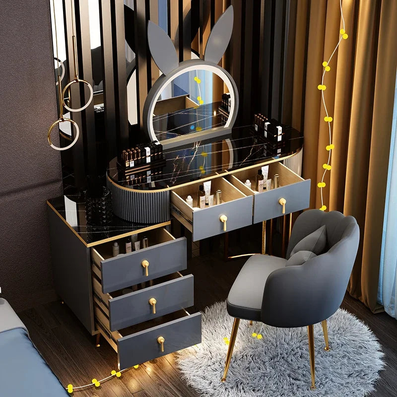 Modern Luxury Vanity Table Storage European Big Study Corner Women Organizer Dressing Table Girl Penteadeira Chinese Furniture