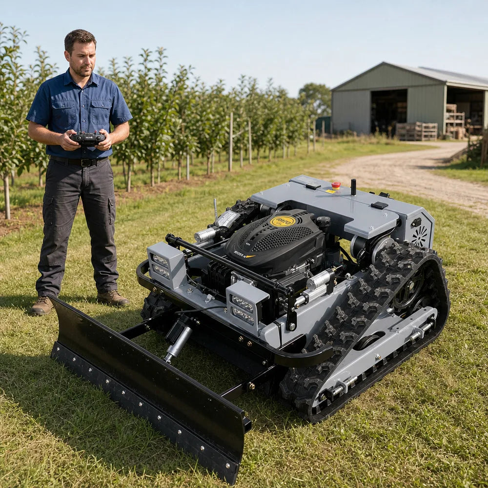 Remote Control Lawn Mower - Adjustable Height 20-150mm - 550mm Width | KIMLUD