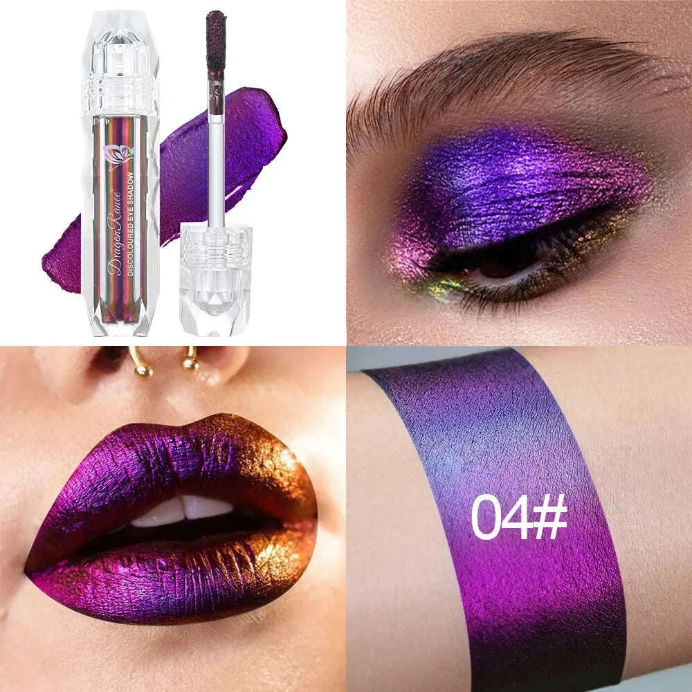 KIMLUD, Chameleon Metal Lip Gloss Liquid Lipstick Brightening Long-Lasting Lip Gloss Multi-Color Long-Lasting Moisturizing Non-Stick Cup, KIMLUD Womens Clothes