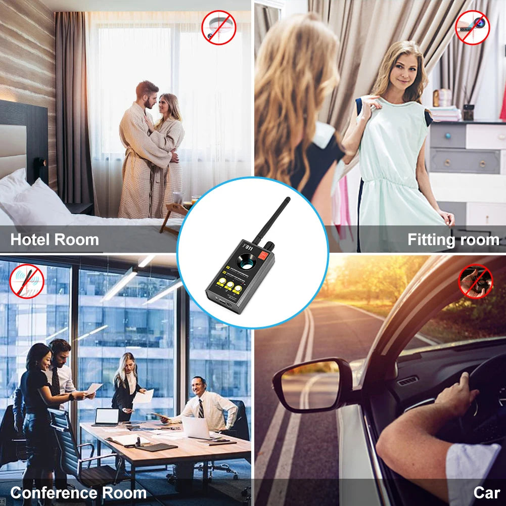 Portable Hidden Camera Detector Infrared Scanner — Black | KIMLUD