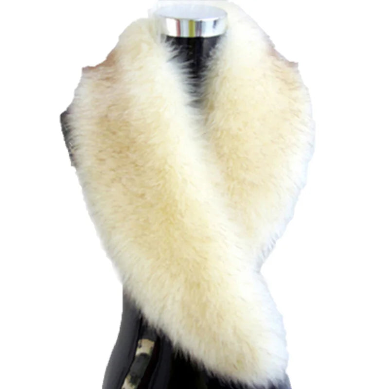 100Cm Artificial Fox Fur Scarf For Women Winter Warm Faux Fur Collar Lady Shawl Woolen Windbreaker Decoration Coat Hat Accessory