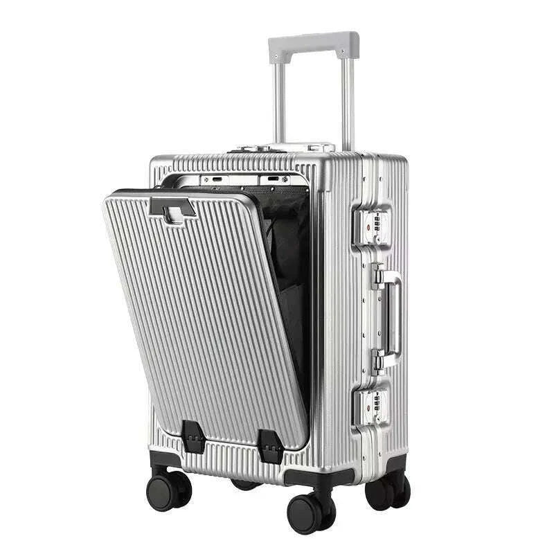 suitcase-front-opening-pocket-aluminum-alloy-frame-rolling-luggage-with-usb-charging-plug-trolley-carry-on-case-bag-with-wheelkimlud-womens-fashion-34613031