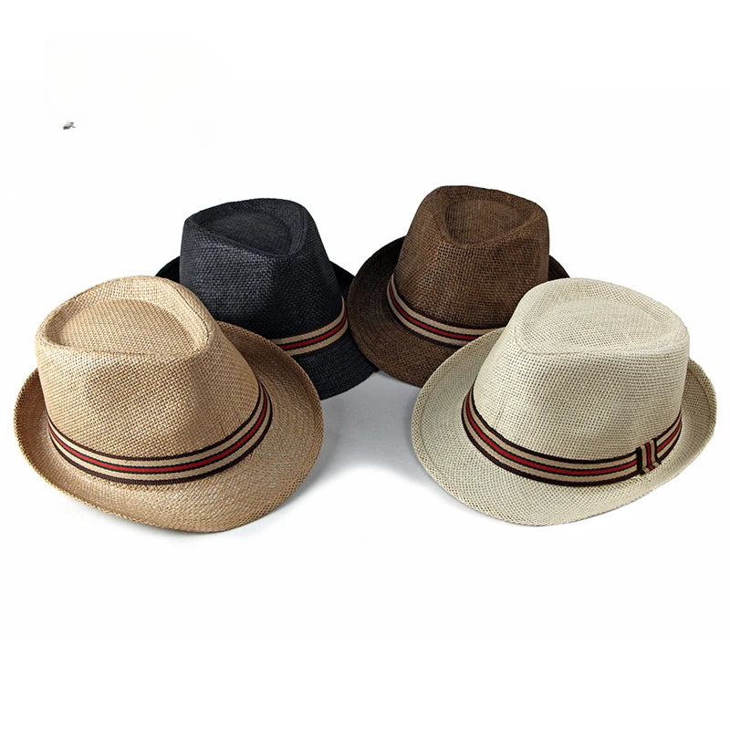 Straw Fedora Hat Beach Ready For Summer — Natural | KIMLUD