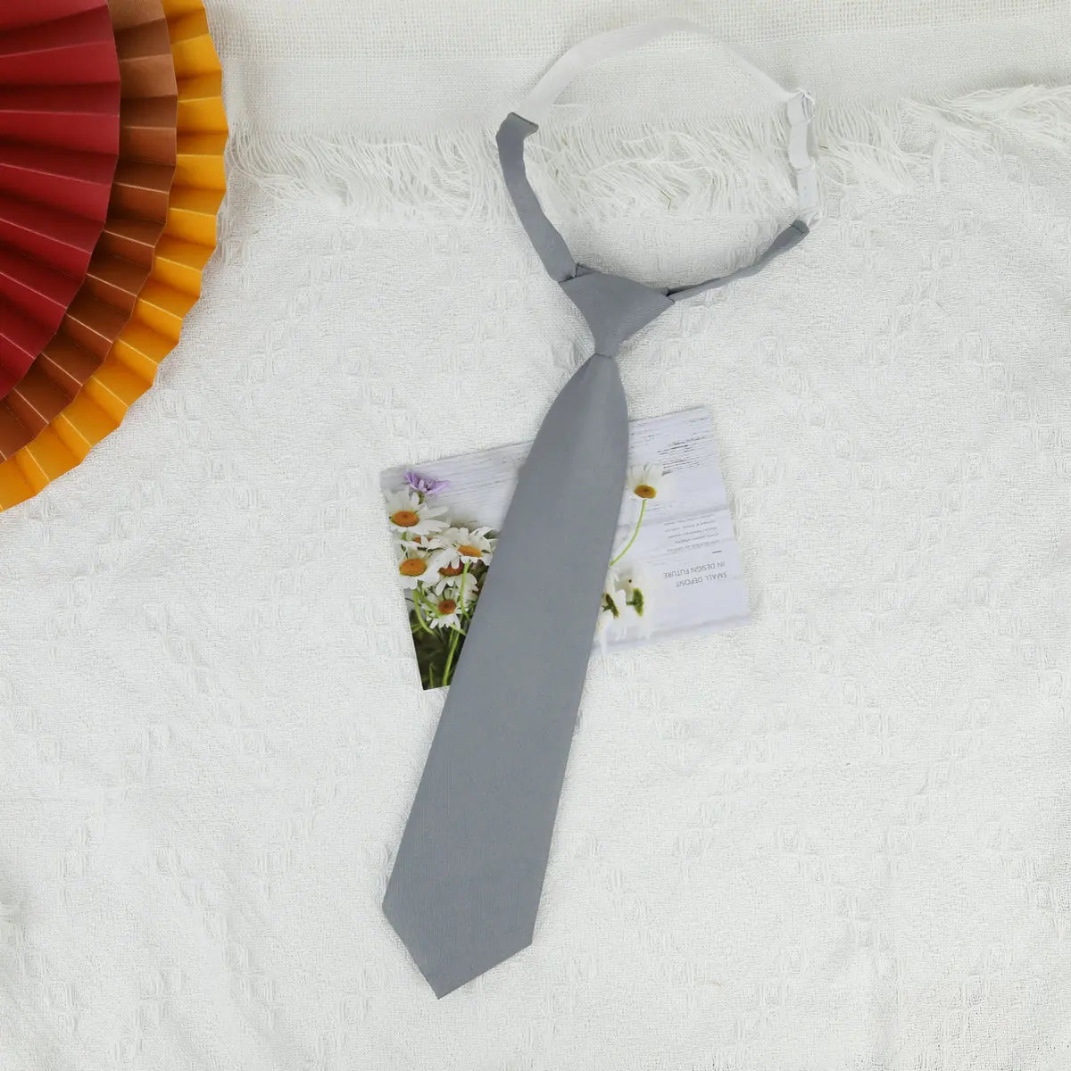 Trendy Black and Navy JK Tie Girl's Boy's Korean Uniform for Students Pre-tied Short Tie with Handmade Design