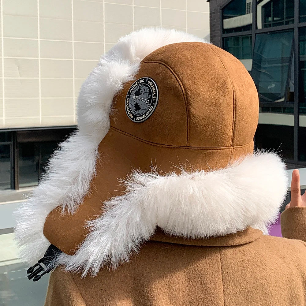 2025 Mens Women Unisex Warm Trapper Aviator Trooper Earflap Winter Flaps Ski Hat New Bomber Hats Russian Ski Hat Faux Fur Hats