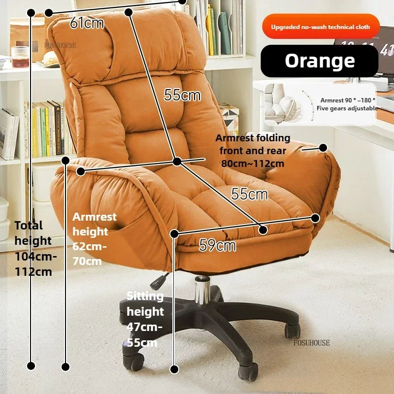 Fabric Swivel Office Chair With Backrest — Dove Gray | KIMLUD