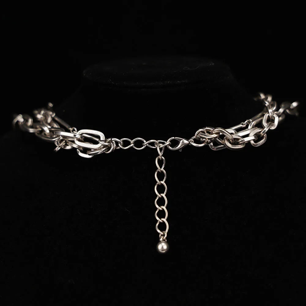 Irregular Shape Pendants Necklaces Multi-Layered Design — Silver | KIMLUD