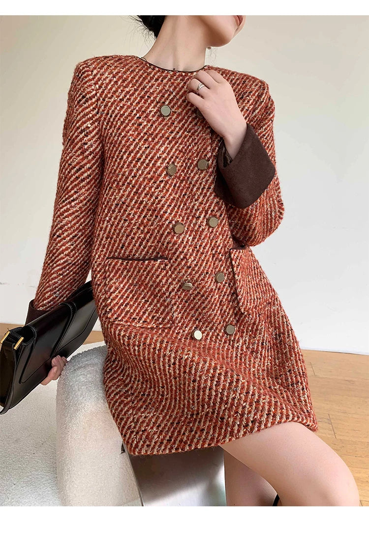 Dresses – Autumn Winter Socialite Style – Polyester – Loose Fit | KIMLUD