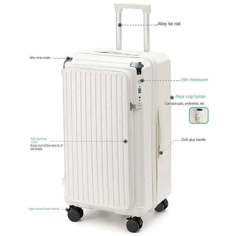 2025-new-side-opening-suitcase-pc-large-capacity-luggage-with-usb-cup-holder-34-inch-password-trolley-case-20-travel-suitcaseskimlud-womens-fashion-34612931