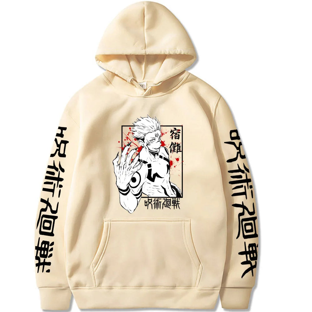 Hoodie – Graphic Sukuna Print – Knit – | KIMLUD
