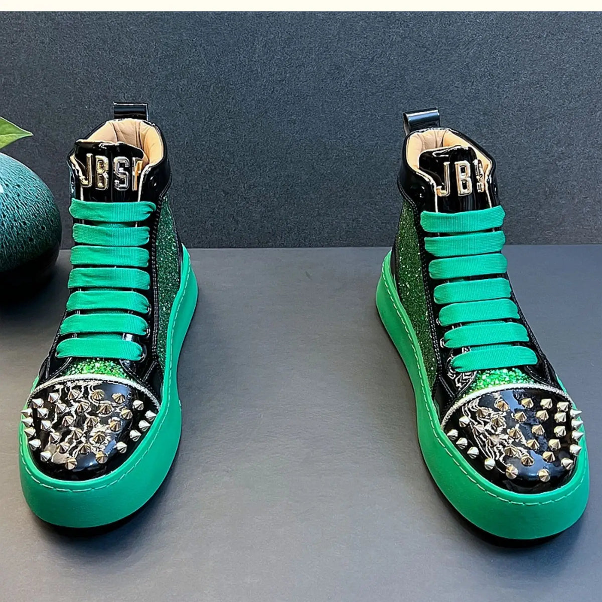Men's Sneakers – Rhinestone Platform – Casual Silhouette | KIMLUD