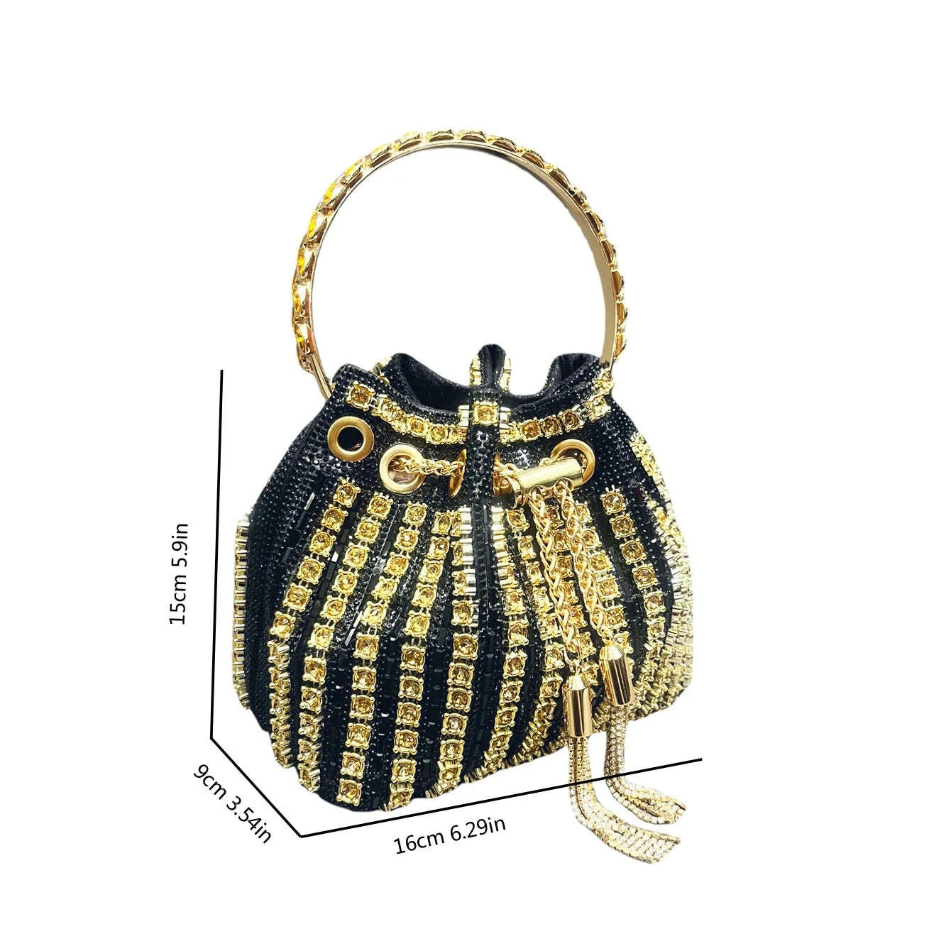 KIMLUD, luxury Designer purses and handbags bags for women bucket clutch purse evening banquet bag Crystal rhinestone shoulder bag, KIMLUD Womens Clothes