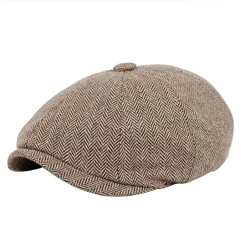 KIMLUD, 2025 New Classic Hat for Men Caps Vintage Retro Tweed Peaky Blinders Beret Hat Flat Peaked Cap Street Hats for Women Men, KIMLUD Womens Clothes