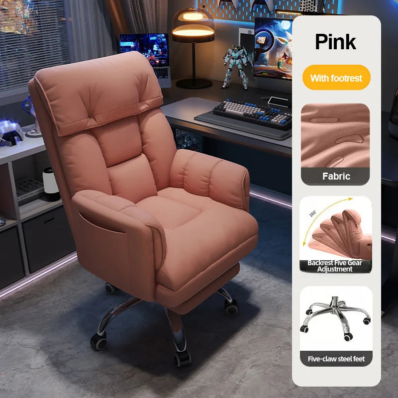 Ergonomic Computer Chair Home Office Recliner Sofa Boy Comfortable Sedentary Gaming Chair with Retractable Footrest For Relaxing