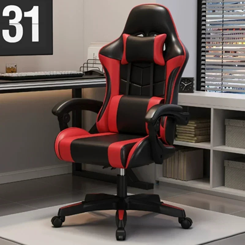 Lacework Armchair Ergonomic Adjustable — Red With Black Accents | KIMLUD