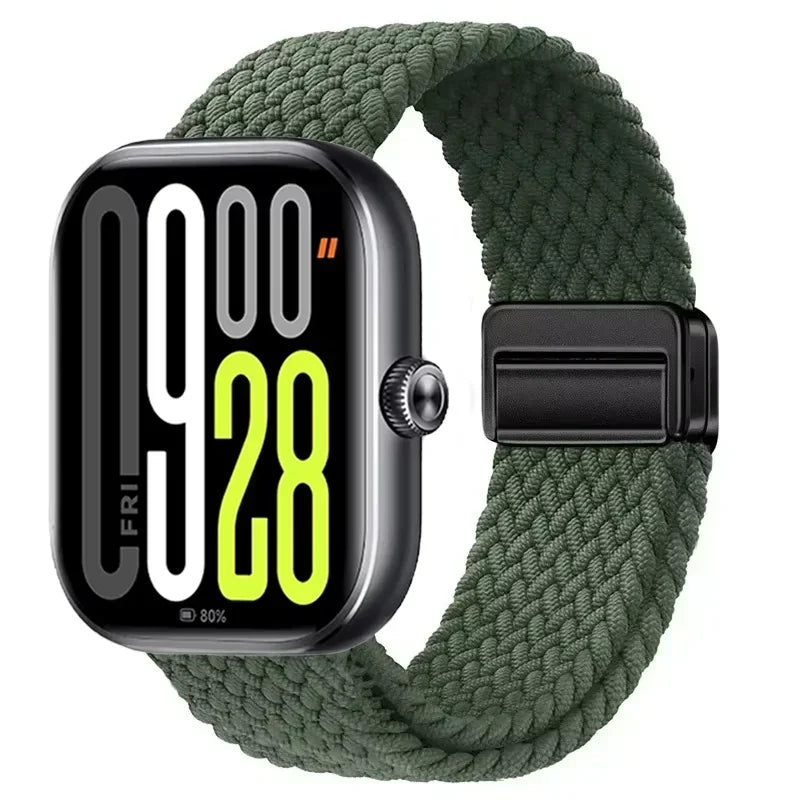 Magnetic Braided Nylon Loop Band for Xiaomi Redmi Watch 6 5 4 Strap Adjustable Sport Replacement Correa Bracelet Mi Band 9 8 Pro