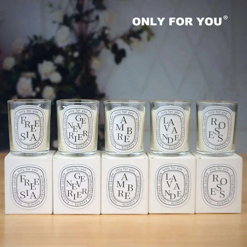 KIMLUD, Clear scented candle companion gift return gift fragrance European style romantic candle lamp table incense handmade soy wax, KIMLUD Womens Clothes