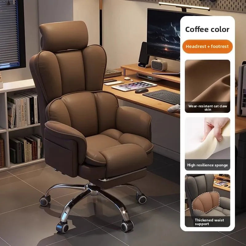 Computer Chair Home Bedroom, Office Chair Liftable, Desk, Chair, Comfortable Sedentary, E-sports, Leisure, Backrest Living Room