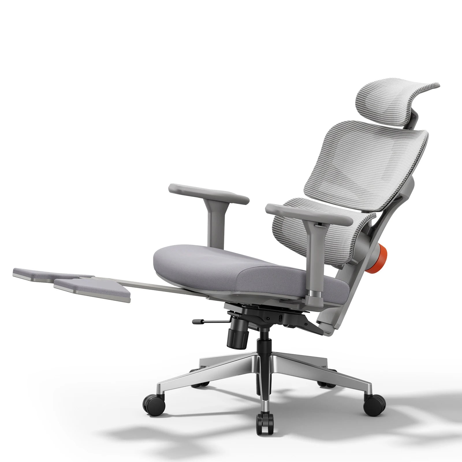 Fabric Ergonomic Office Chair With Footrest — Graphite Gray | KIMLUD