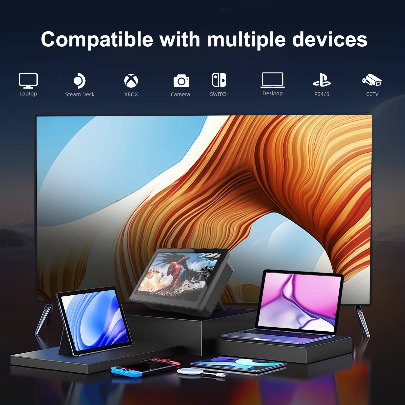 8 inch Touch Monitor 1280x800P 16:10 Widescreen Ratio HDMI Interface for DIY Projects Surveillance Display