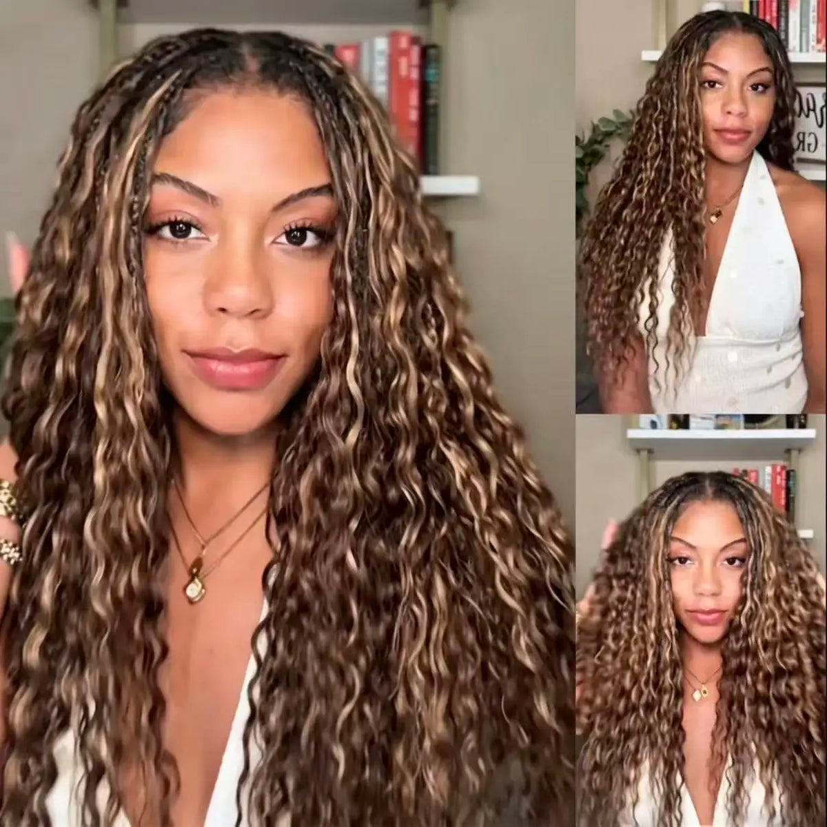 Crochet Hair – Highlight Colored Deep Wave – Brazilian Hair | KIMLUD