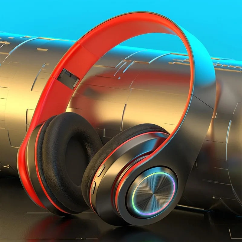 KIMLUD, Wireless Over Ear Headphones - Active Noise Canceling, Deep Bass, LED Light, Portable Folding Design for Music, Sports & Games, KIMLUD Womens Clothes