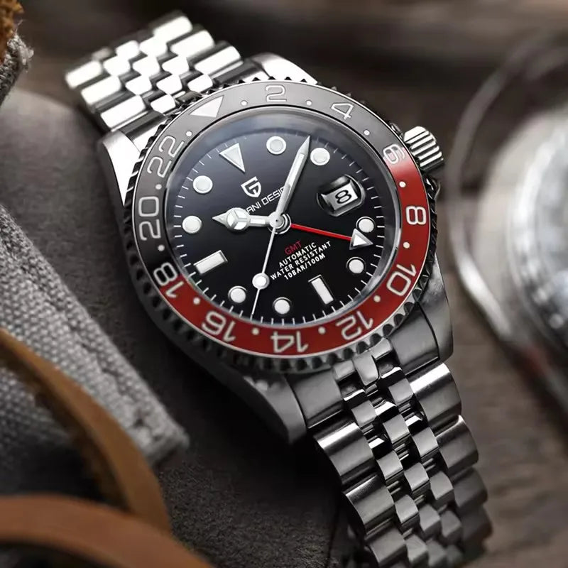 PAGANI DESIGN V3 New 40MM GMT WATCH Luxury Men Watch Ceramic bezel 100M Waterproof Luminous Sapphire Glass Men Mechanical Watch