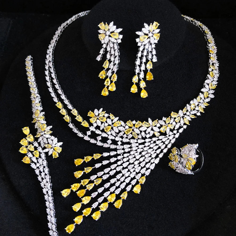 GODKI Famous Brand Luxury African/Indian Jewelry Sets For Women Wedding Party Zircon Crystal Dubai Bridal Jewelry Set Gift