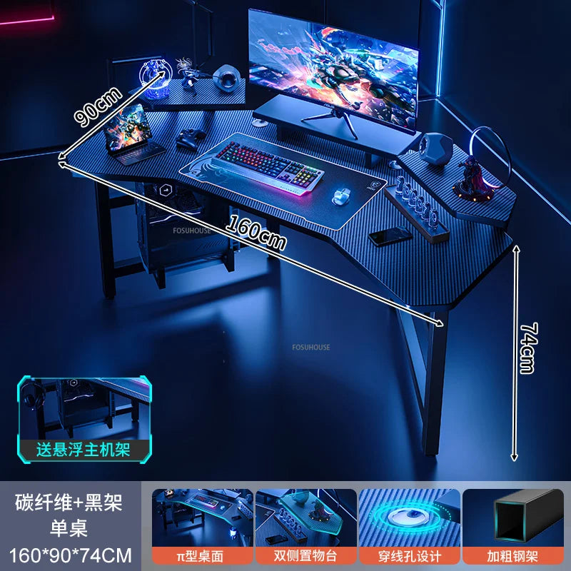 Nordic Simple Desk E-sports Gaming — Black | KIMLUD