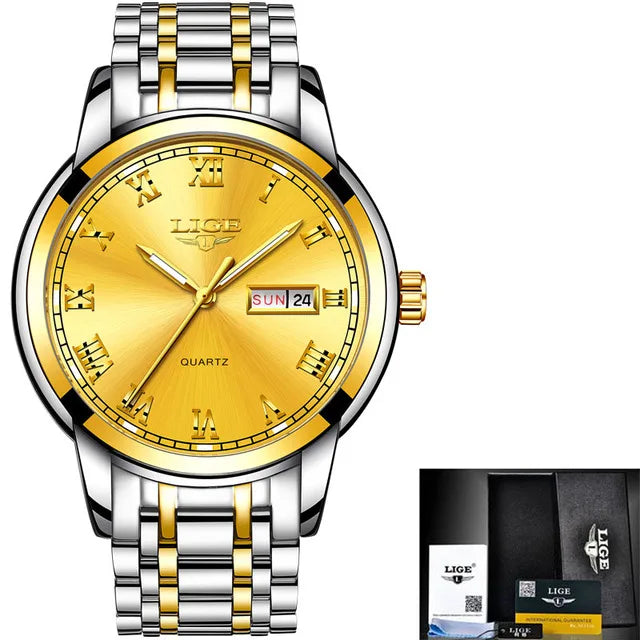 LIGE 2023 New Gold Watch Women Watches Ladies Creative Steel Women's Bracelet Watches Female Waterproof Clock Relogio Feminino