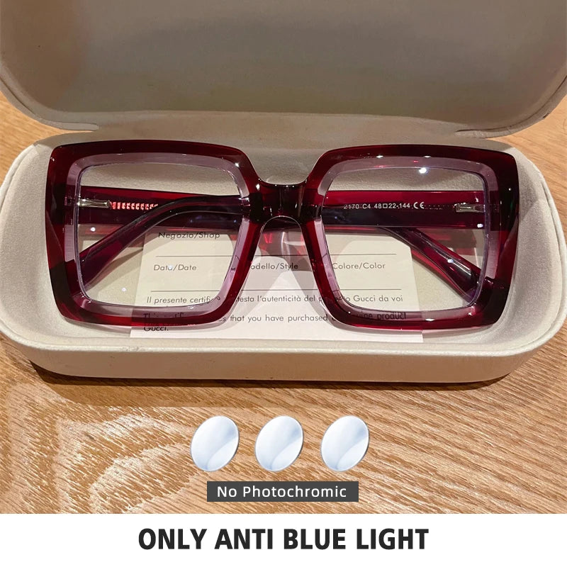 Square Photochromic Reading Glasses — Clear | KIMLUD