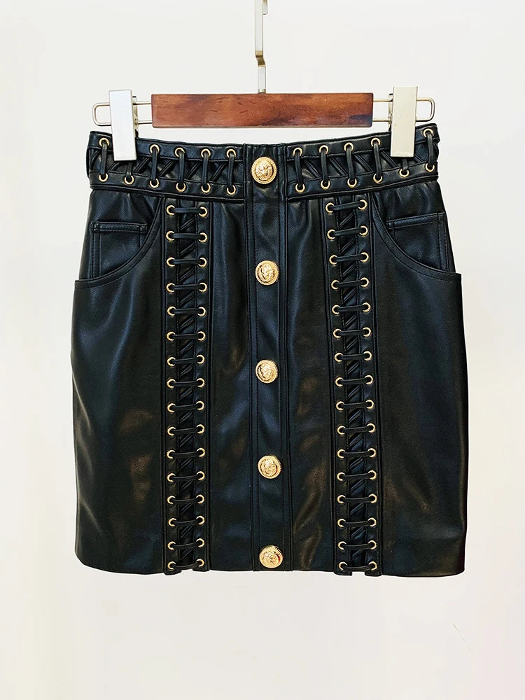 Skirt – Button Decoration – Cotton Polyester – Mini Silhouette | KIMLUD