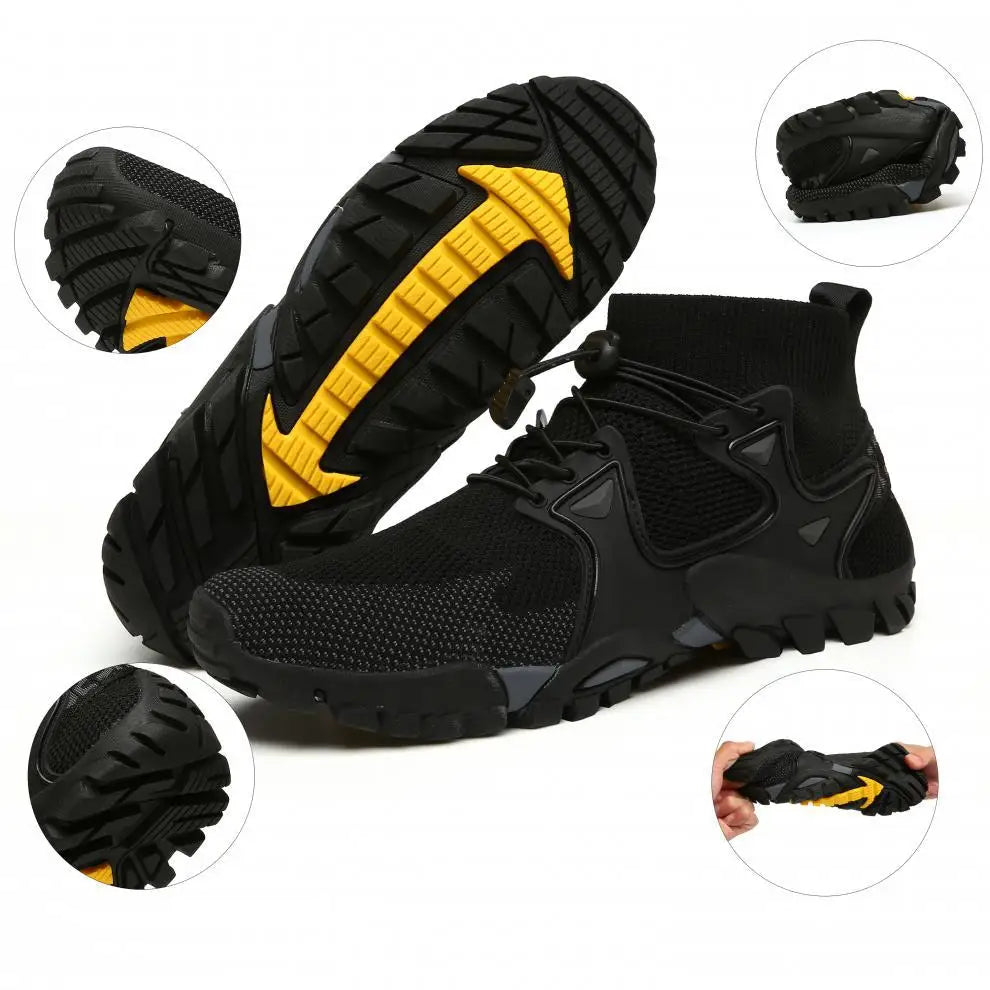 Shoes for Men Walking 2023 Summer New High Top Boots Breathable Mesh Mountaineering Outdoor Comfortable Leisure Travel Sneakers