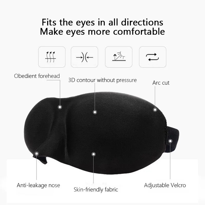 Sleep Mask Blockout Eye Mask for Side Sleeper Women Men Portable Blindfold Travel Sleeping Aid Eye Cover Slaapmasker