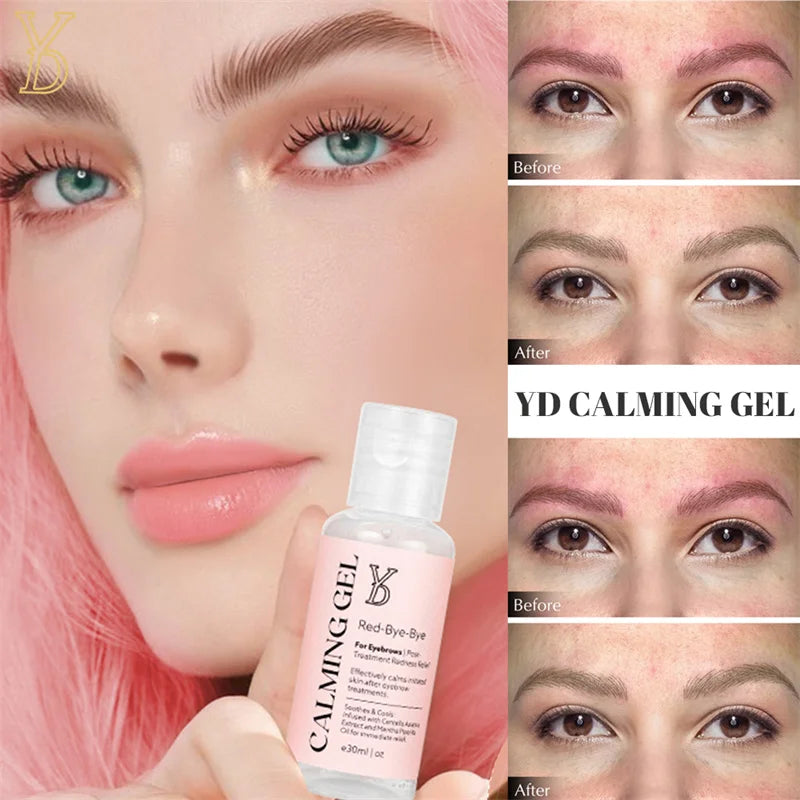 YD Calming Gel for Eyebrows Redness Relief and Promote Recovery Transparent Gel Removal Red Relieve Redness Repair Agent 30ML