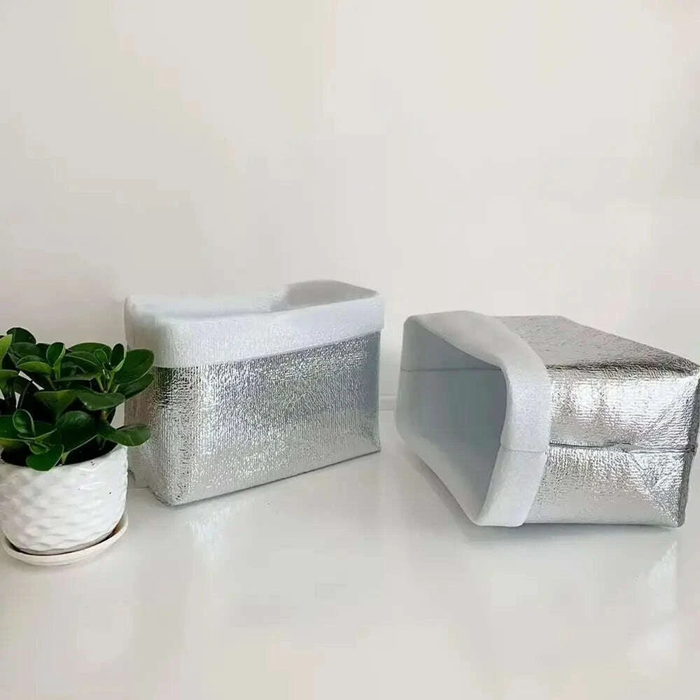 KIMLUD, 50Pcs/Pack Ice Cold Warm Aluminum Foil Bag Food Thermal Drink Storage Insulation Bag Delivery Carrier with Closure Cooler Bag, KIMLUD Womens Clothes