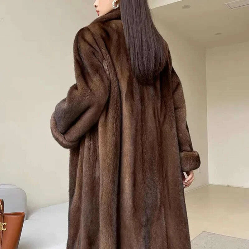 KIMLUD, High Quality Fur Coat Imitating Fox Fur Women's Fur Coat 2025 New Winter Thick Temperament Mink Fur Leisure Women's Fur Coat 624, KIMLUD Womens Clothes