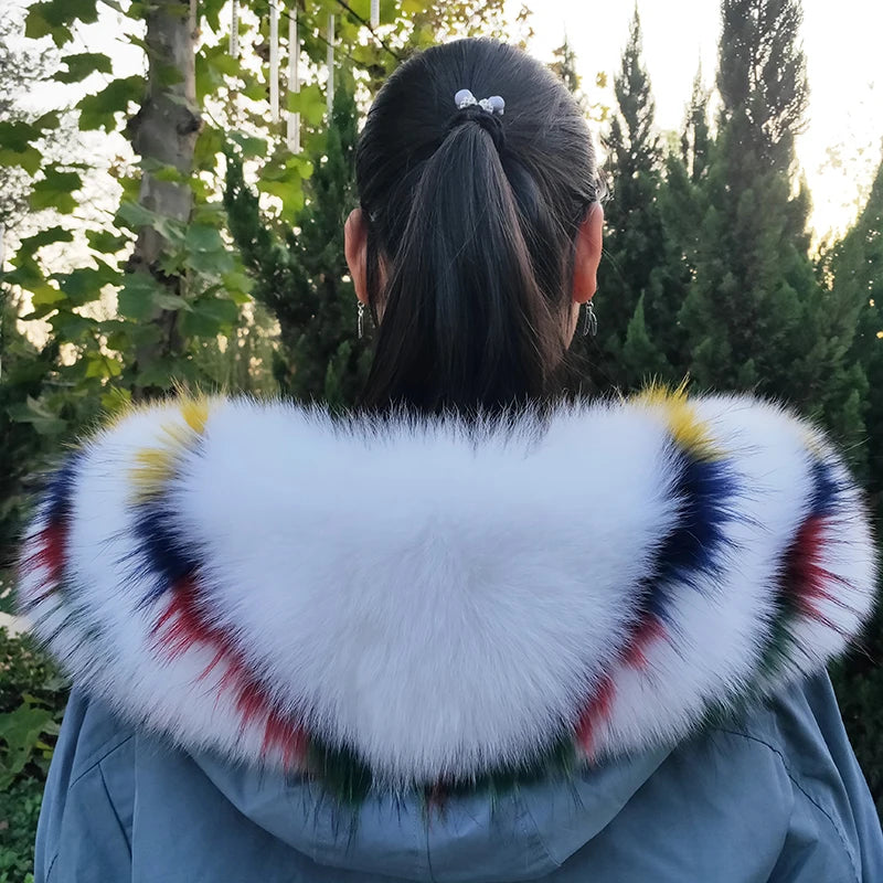 Fox Fur Collar – Hood Decor for Down Coats – Real Fox Fur | KIMLUD