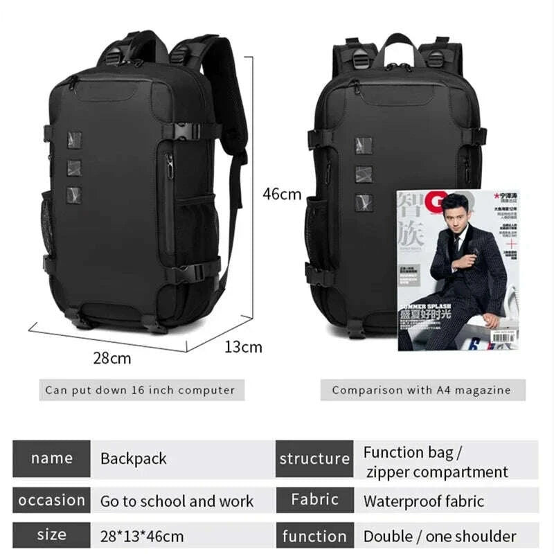 KIMLUD, OZUKO Backpacks 15.6 inch Laptop Men Backpack Outdoor Backpack Teenager Male Waterproof Travel Bag Mochilas, KIMLUD Womens Clothes