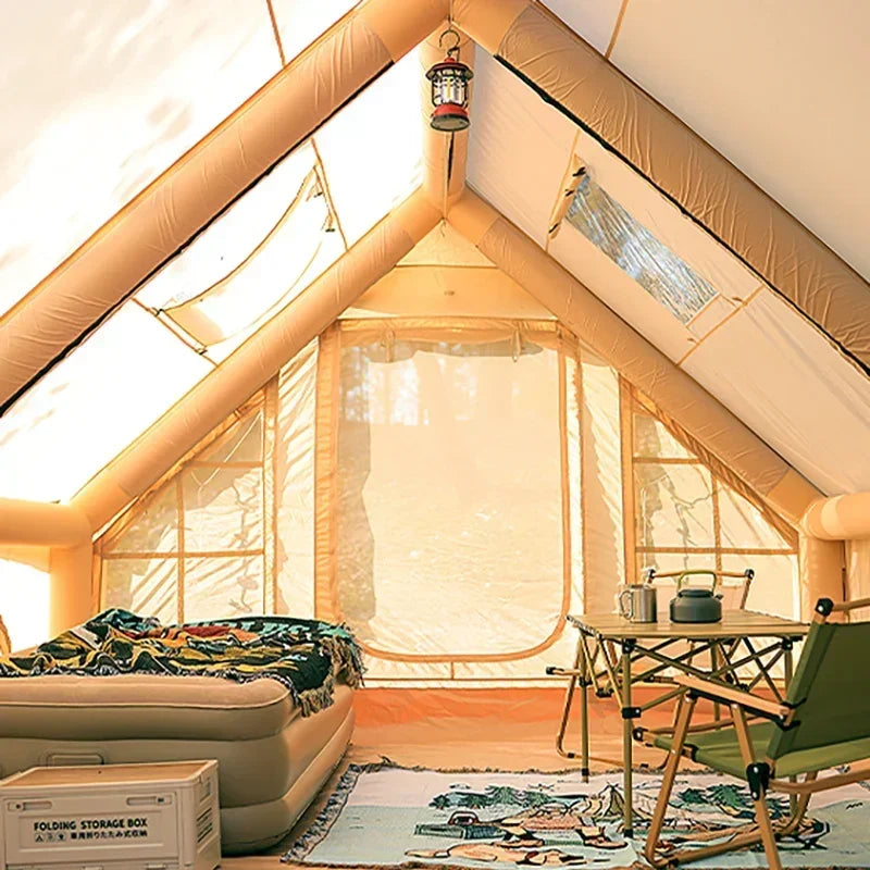 Outdoor Camping Complete Set Large Inflatable Tents for New Material of Equipment for Sun Protection Outdoor Overnight Shelter